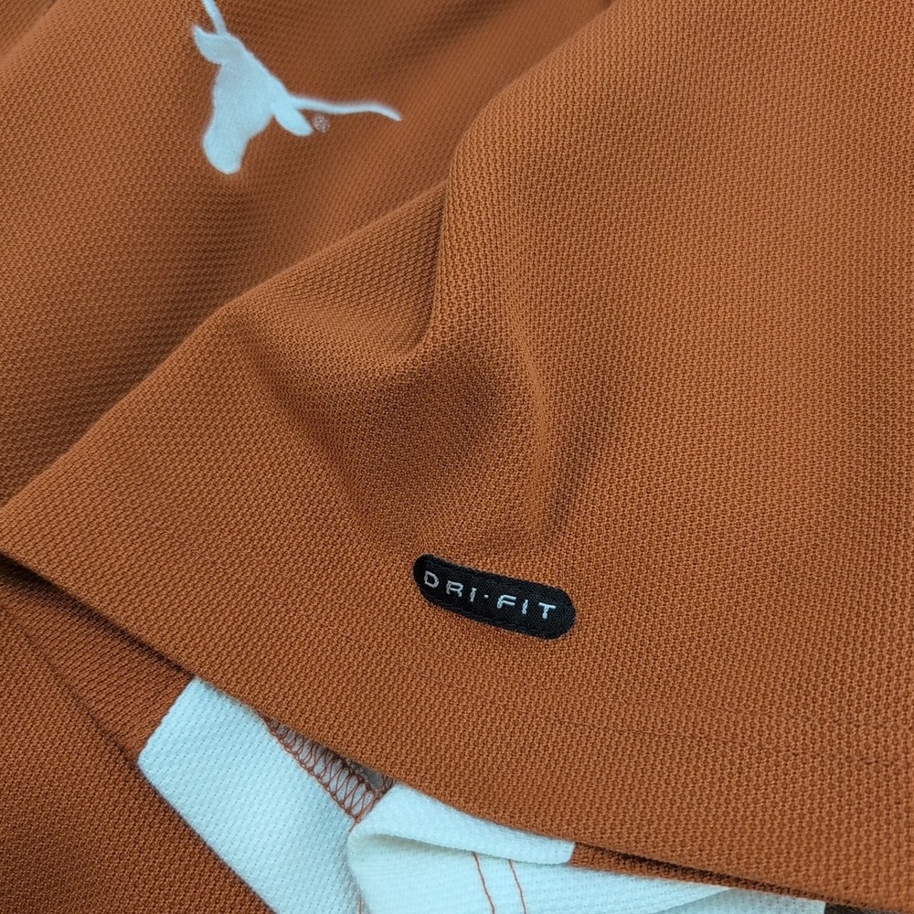 Vintage Nike Dri-Fit UT Texas Longhorns Polo Shirt Mens Large Orange - Picture 12 of 12